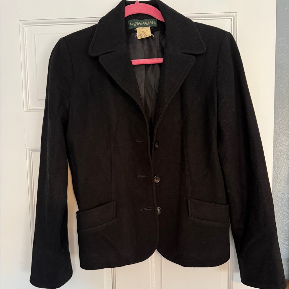 Harve Benard Wool Classic Black Women's Blazer - Picture 2 of 5